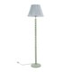 image 4 of ValueLights Bobbles Sage Green Bobbin Floor Lamp with Blue Pleated Shade Green