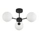 image 7 of Contemporary Chic Matte Black Ceiling Light with Opal White Globe Glass Shades