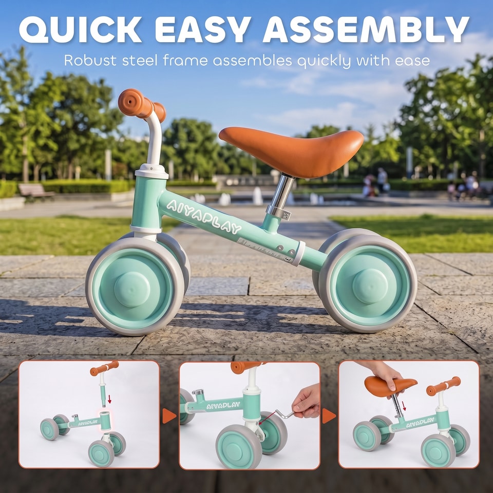 image 1 of AIYAPLAY Baby Balance Bike for 1-2 Years Old, Light-up Toddler Balance Bike