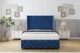 image 2 of Sloomy Luthor Navy Plush Divan Bed Base No Drawers With 54 Inch Wingback Headboard & 12 Inch Matching Footboard | Blue | Navy | King | 1