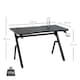image 7 of HOMCOM Ergonomic Gaming Desk with Hook Cup Holder LED & Cable Management, Black