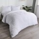 image 5 of OHS Luxury Geometric Seersucker Duvet Quilt Bedding Set, Super King - White