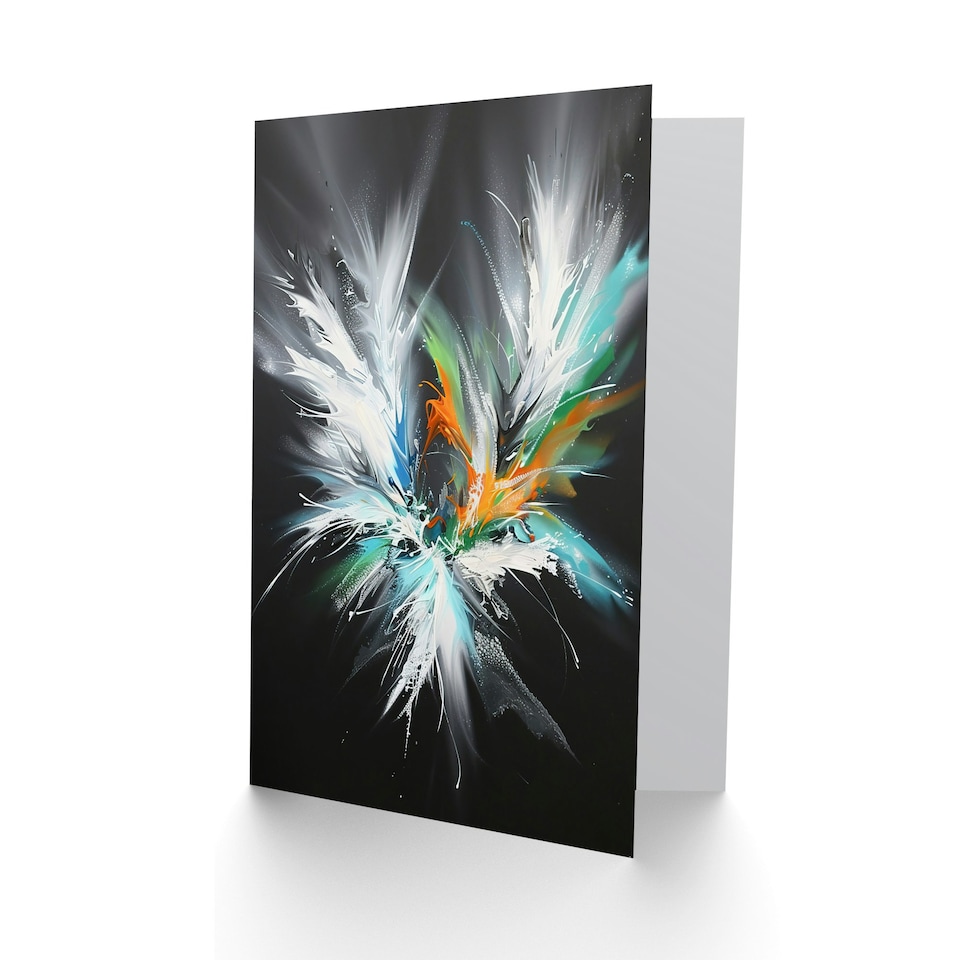 image 1 of Abstract Modern Paint Splat Dark Feats Him Her Birthday Card
