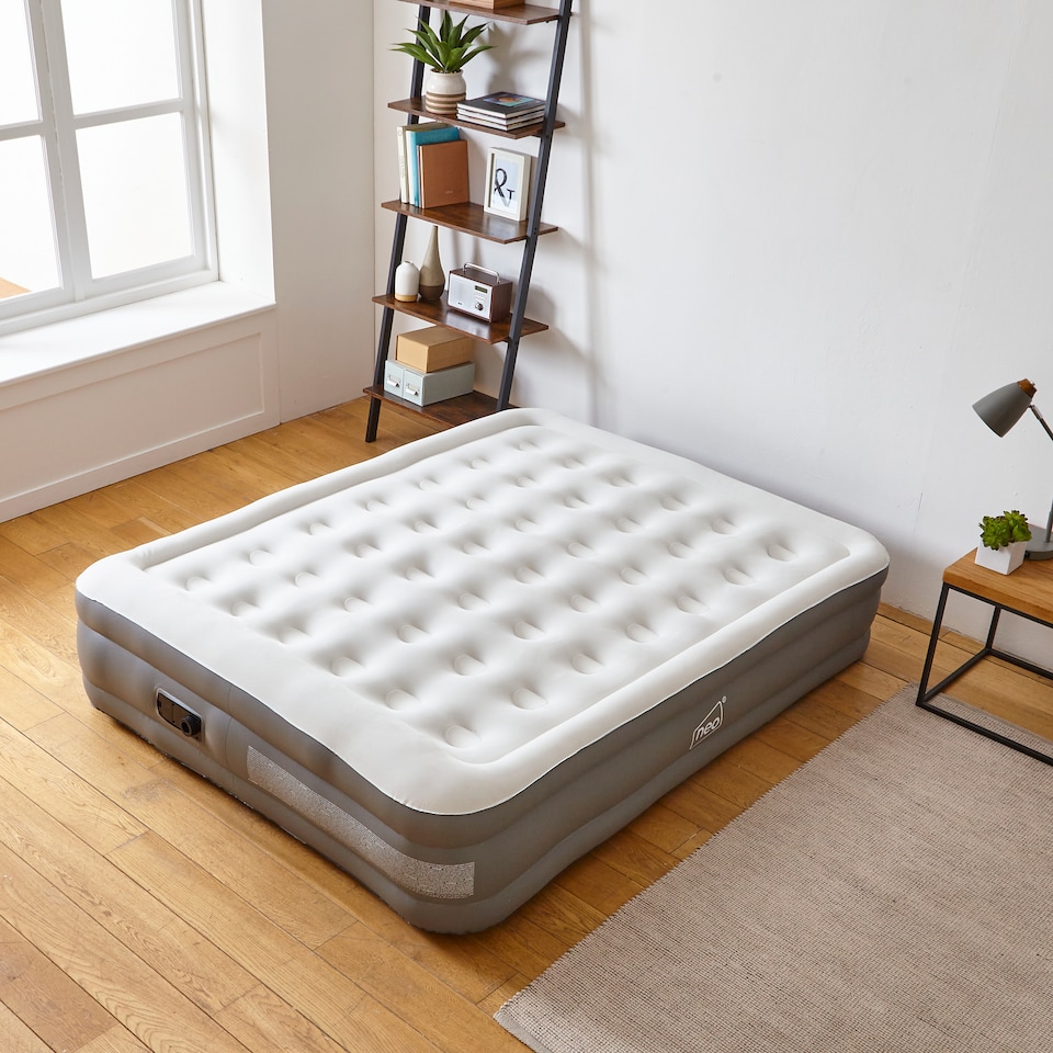 image 1 of Neo Inflatable Air Bed with Built-in Electric Pump | White | Double