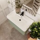 image 3 of Balterley Arch Modern Bathroom Wall Hung 1 Drawer Vanity Unit & Ceramic Basin | Green | Satin Green