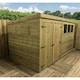 image 5 of 14 x 3 Garden Shed Pressure Treated T&G PENT Wooden Garden Shed - 3 Windows + Double Doors  (14' x 3' / 14ft x 3ft) (14x3)