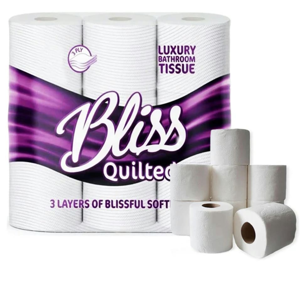 image 1 of 135 Rolls 3-Ply Luxurious Super Soft Bliss Quilted Toilet Tissue Rolls For Washrooms