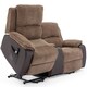 image 9 of Postana Dual Motor Rise Recliner 2 Seater Cord Drinks Console Sofa (Brown)