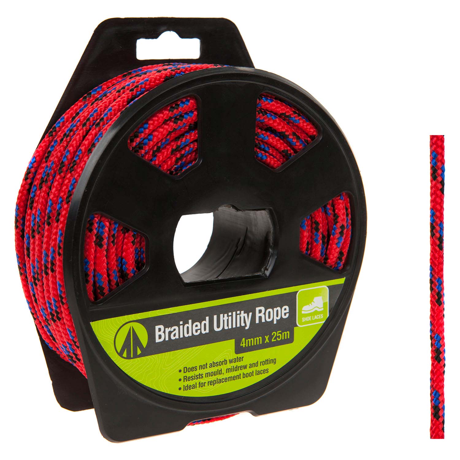 VFM e-Store 25M Utility Rope With Casing Waterproof Mould Resistant x 25m Red