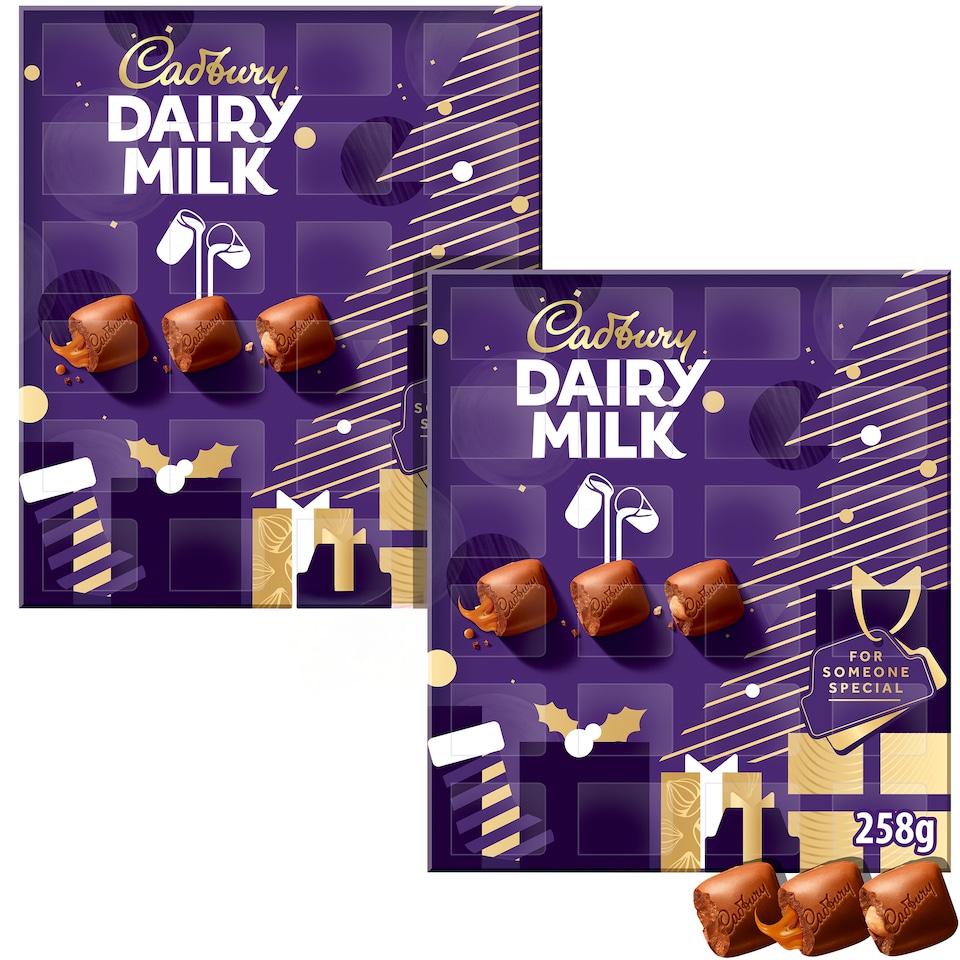 image 1 of Cadbury Dairy Milk Chocolate Chunk Advent Calendar 258g (Bundle of 2)