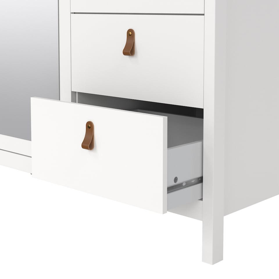 image 1 of Barcelona Wardrobe with 2 Doors 1 Mirror Door 2 Drawers in White