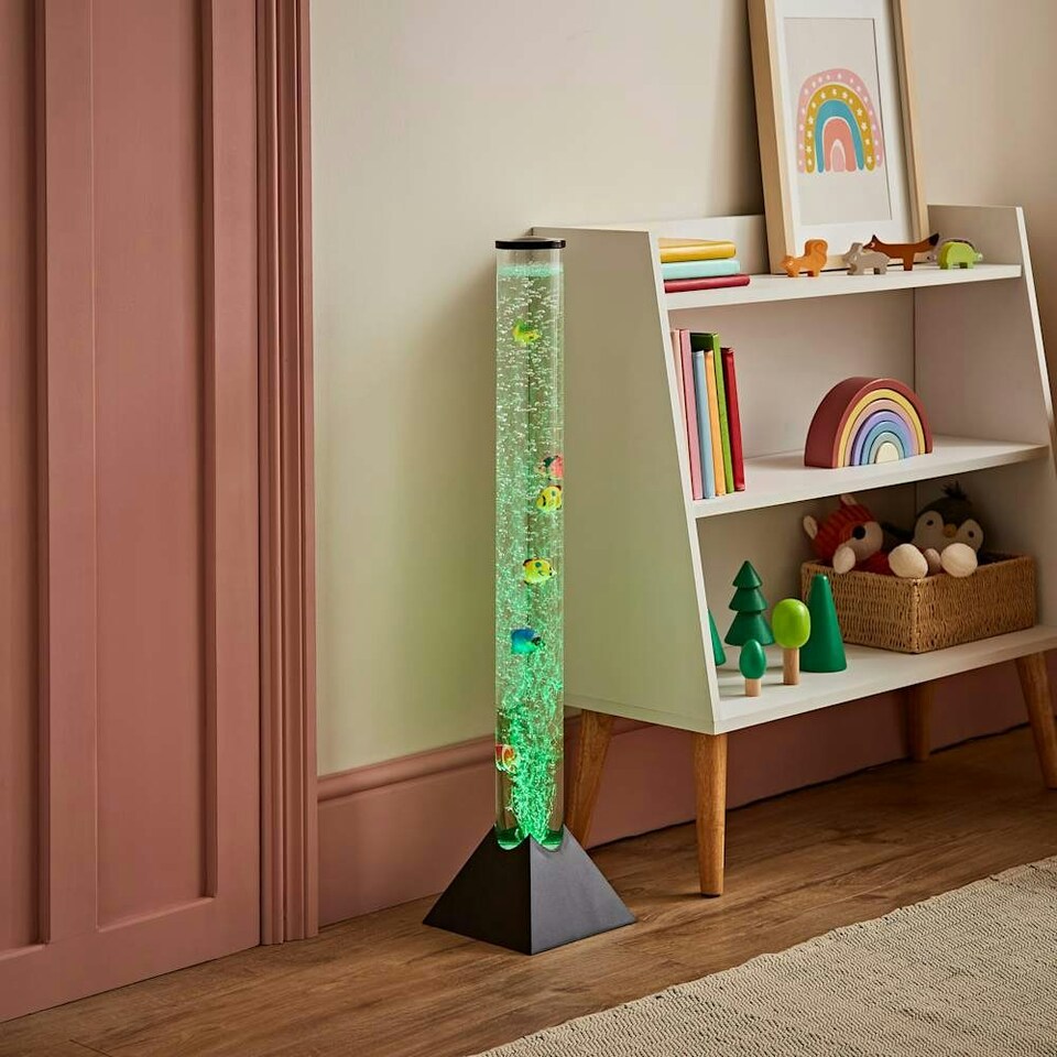 image 1 of ValueLights Colour Changing Novelty Sensory Fish Bubble Lamp 80cm