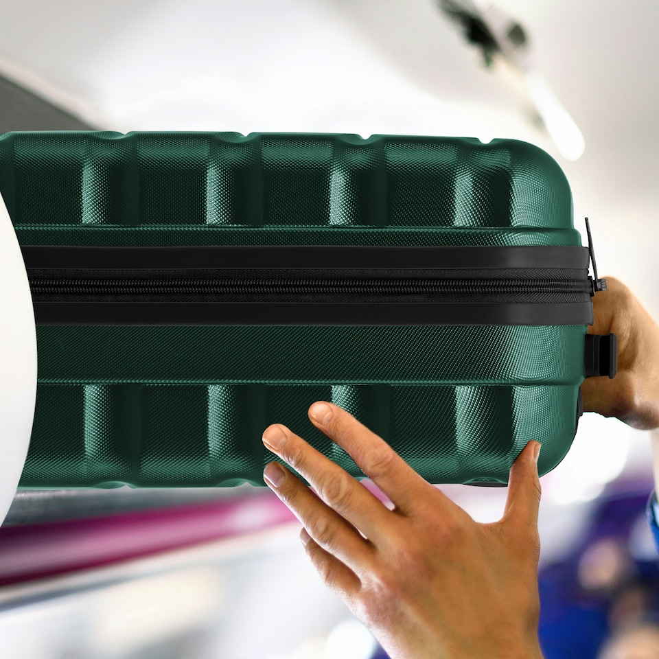 image 1 of Flight Knight Suitcase Set, Large Suitcase, Extra Large Suitcase, Cabin Suitcase 55x40x20cm - 60+ Airlines Approved - EasyJet, Jet2, Ryanair Priority Carry On Green | Forest Green/Black  | Large