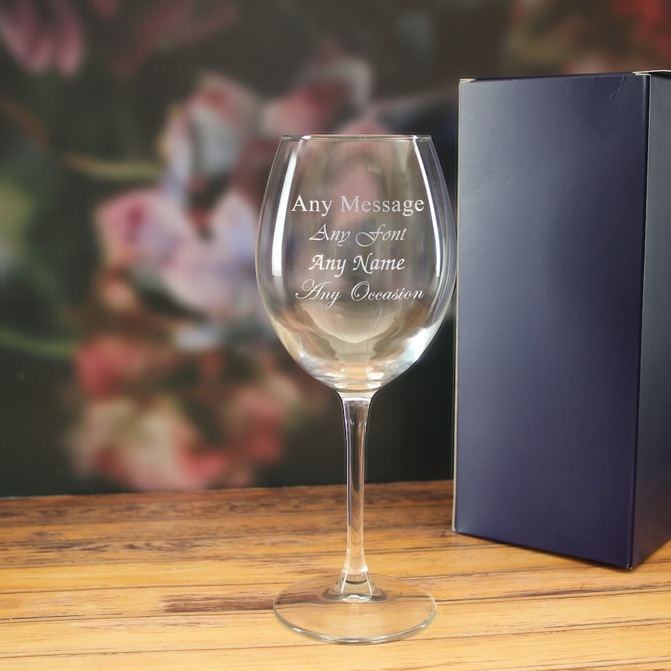 image 1 of Personalised Engraved Enoteca 19oz Large Wine Glass Gift Box