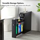 image 3 of VonHaus Shrewsbury Black Slim Bathroom Storage Unit with Drawers