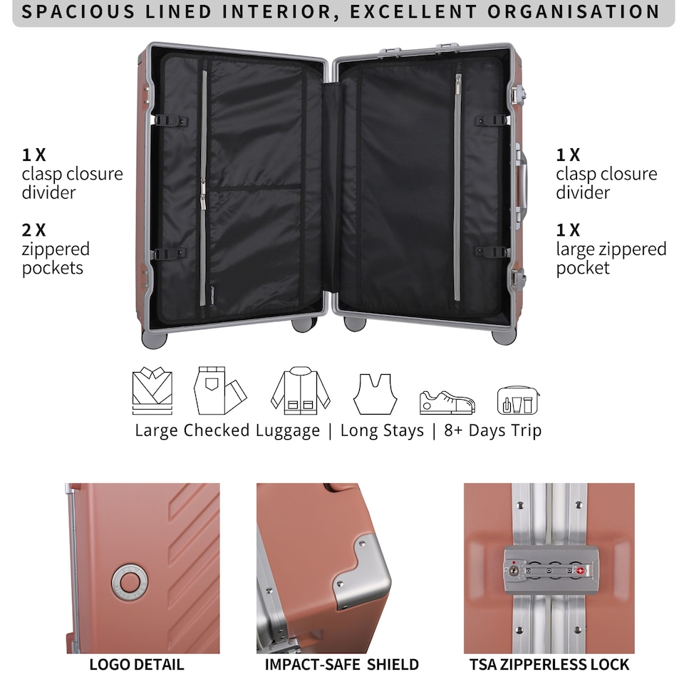 image 1 of Zipperless Suitcase Set, PC Hard Shell, Small & Large, TSA Lock