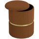 image 1 of HOMCOM Round Pouffe, Storage Footstool with Cushioned Top, Light Brown