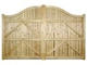 image 3 of Drayton Tall Shaped Top Double Gate - Pressure Treated Scandinavian Redwood - W3000 x H1800 mm | Brown | 1