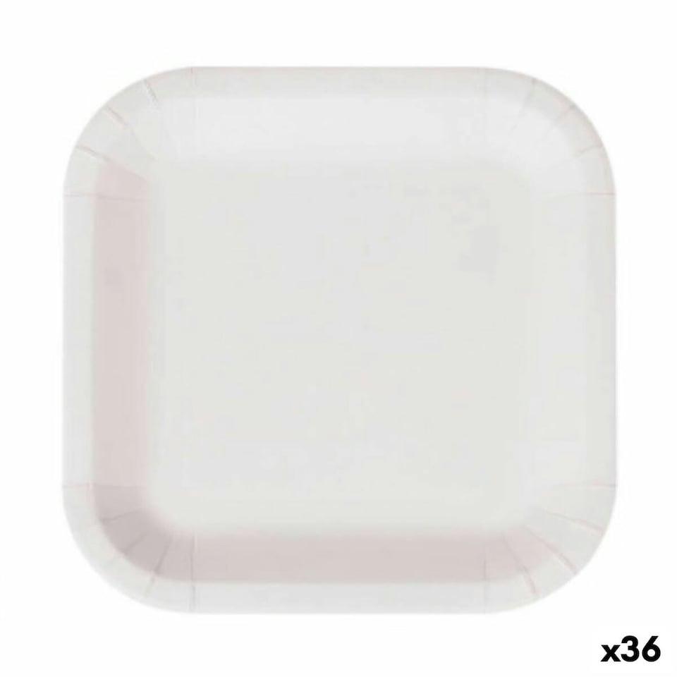 image 1 of Plate set Algon Disposable White Cardboard 26 cm (36 Units) N/A
