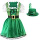 image 1 of Irish Shamrock Dress & Mini Hat Fascinator Green | M