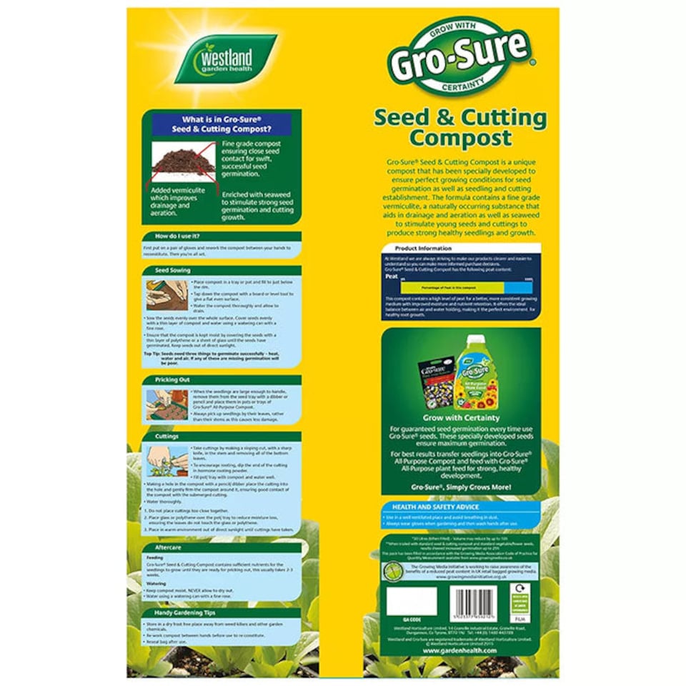 image 1 of Gro-Sure Seed & Cutting Compost 20 Litre Bag