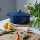 image 6 of Argon Tableware Oval Cast Iron Casserole Dish - 4.68L - Midnight Blue | Blue | Midnight Blue | 1