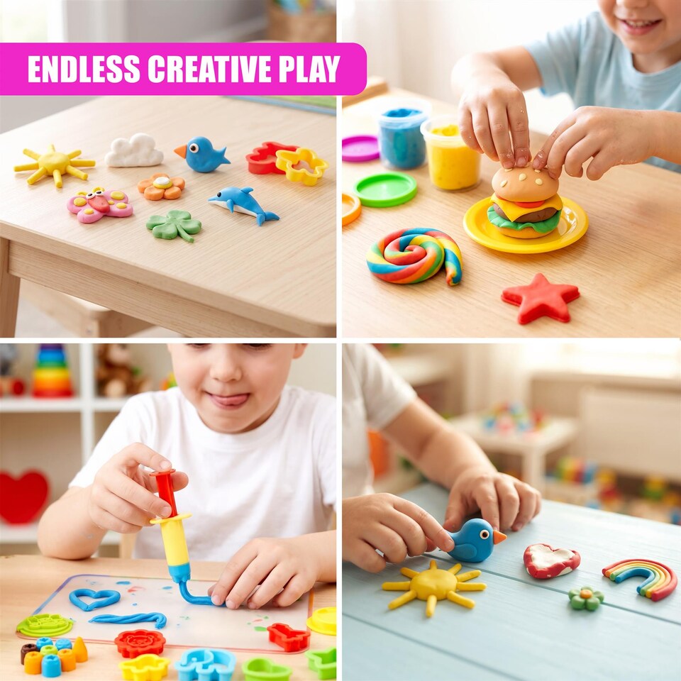 image 1 of The Magic Toy Shop Big Dough Set Creative Modeling Play Kit Multi Color