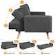 image 4 of Yaheetech Fabric Upholstered Sofa Bed with Adjustable Back