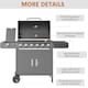 image 6 of Outsunny 6+1 Burner Gas BBQ Grill Garden Barbecue with Wheels, Cabinet Grey