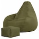 image 3 of Icon Dalton Adults High Back Indoor Outdoor Bean Bag Chair & Footstool Pouffe, Khaki