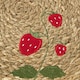 image 4 of Homescapes Round Strawberry Bulrush Placemats, Set of 2 | Brown | Natural, Brown, Red, Green | One Size