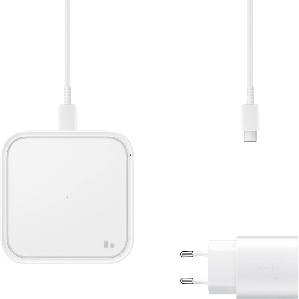 image 1 of Samsung White 15W Qi Wireless Charging Pad with EU Plug - EP-P2400TWEGEU