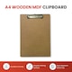 image 5 of A4 Quality Wooden Clipboard with Hanging Hole
