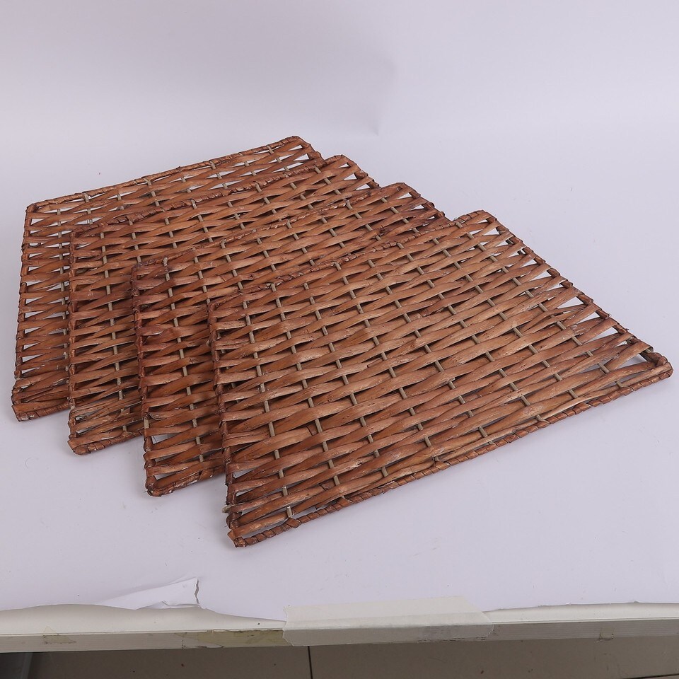 image 1 of 47cm Square Christmas Tree Skirt Stand Decorative Base Festive Xmas PVC Rope | Multi | Brown | 1