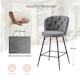 image 6 of SONARA Set of 2 Blended Woven Fabric Counter Height Bar Stools with Backrest | Grey
