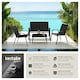 image 2 of Garden Furniture Set Nora - up to 4 people, textilene fabric, weather-resistant | Black | black | 70 x 111 x 83 cm | 1