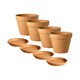 image 1 of APTA Verona 15cm Pots with Saucers (Set of 4) - Rustic Indoor & Outdoor Decor