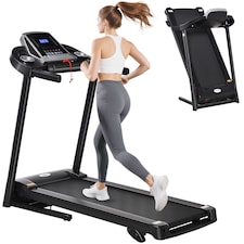 HOMCOM Folding Electric Treadmill Running Machine with Incline LED Display