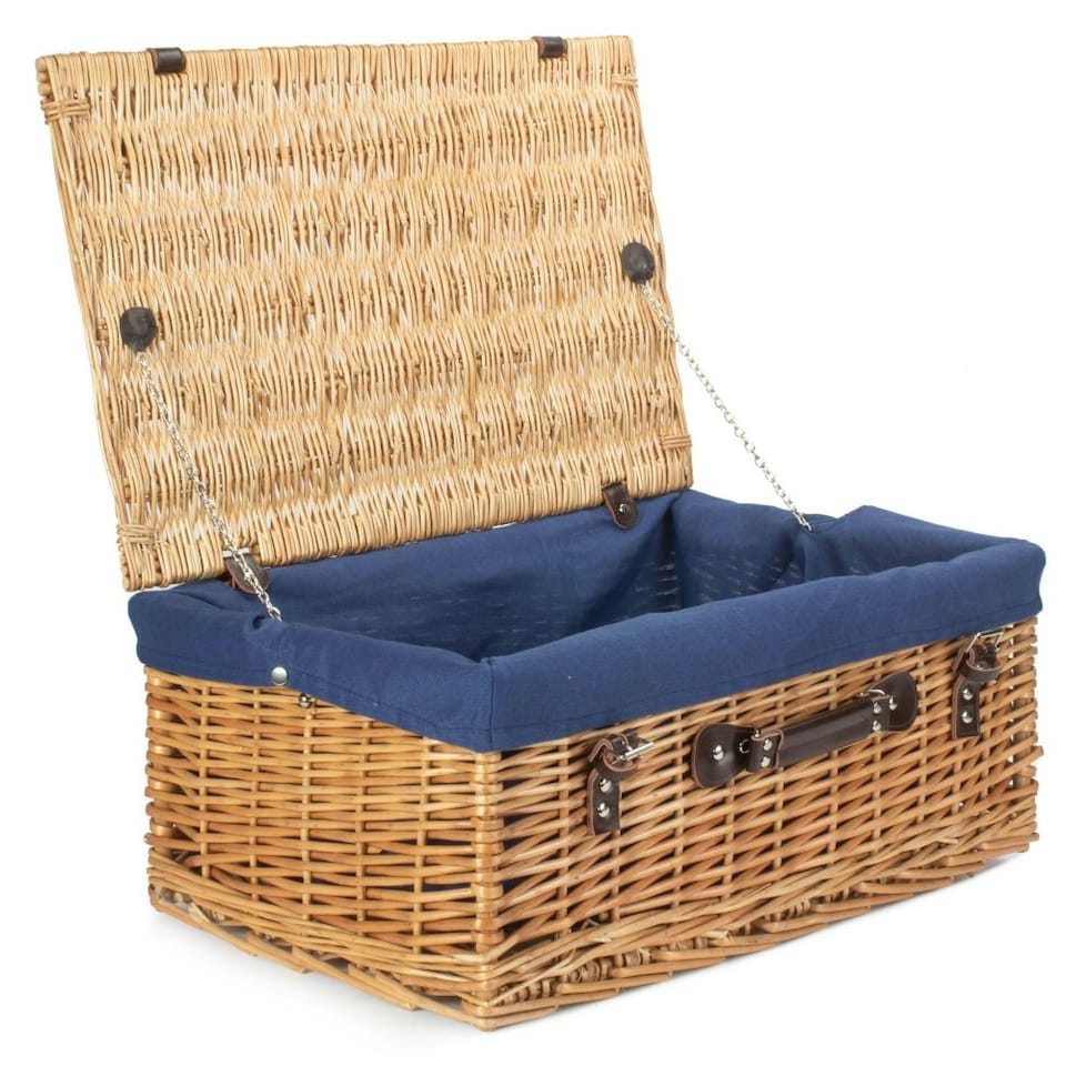 image 1 of 55cm Buff Picnic Basket with Lining Red | Red | One Size