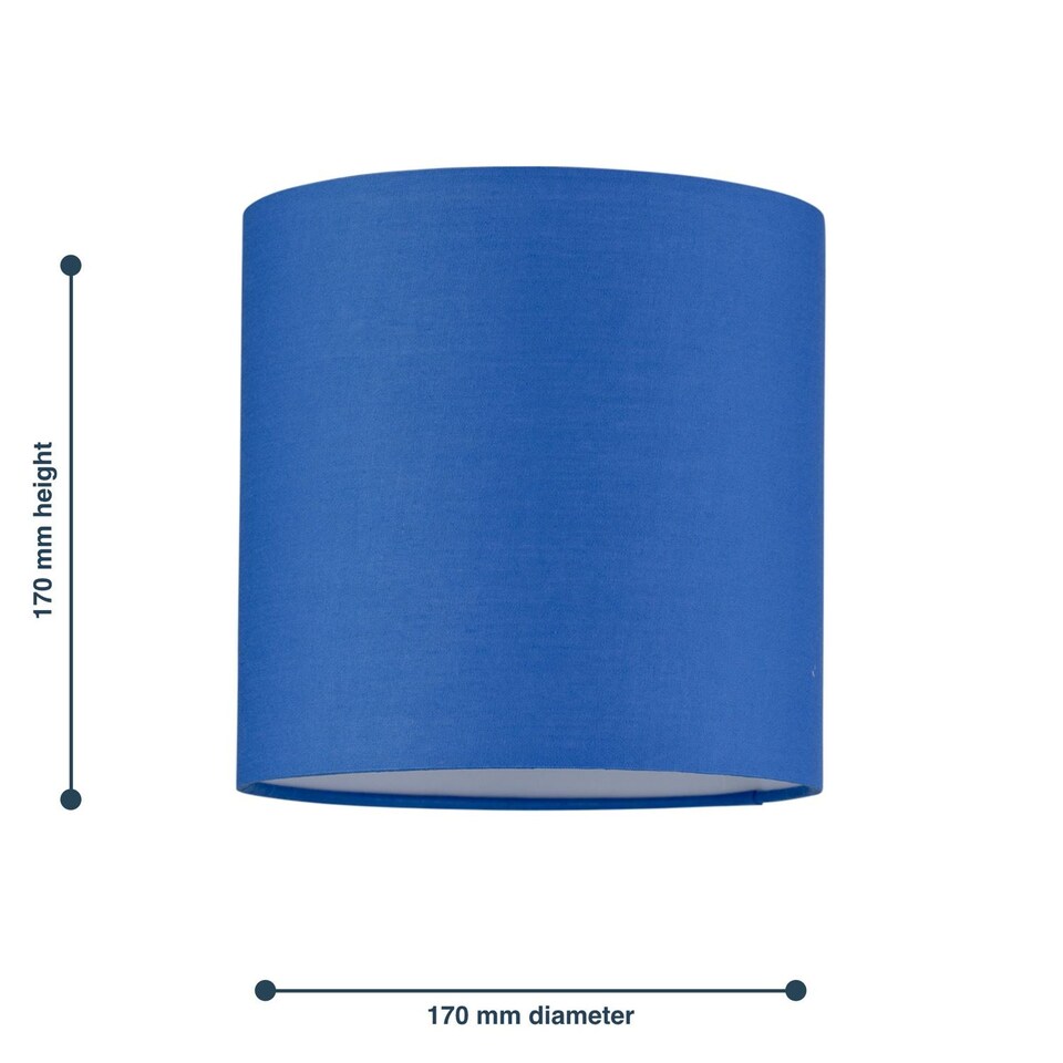 image 1 of Royal Blue Textured Cotton 17cm Table Lamp Shade | Blue | Small | 1