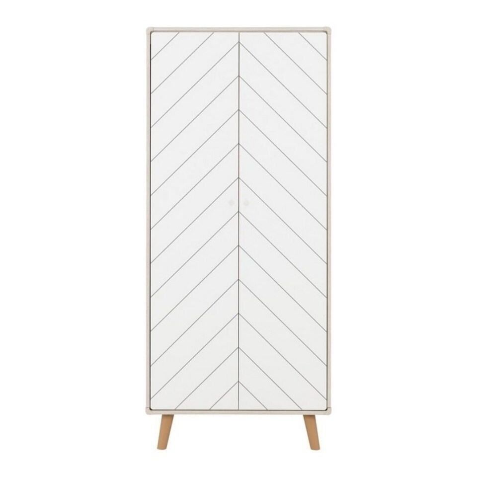 image 1 of Dixie 2 Door Wardrobe - L47 x W78 x H182.5 cm - Dusty Grey/White White