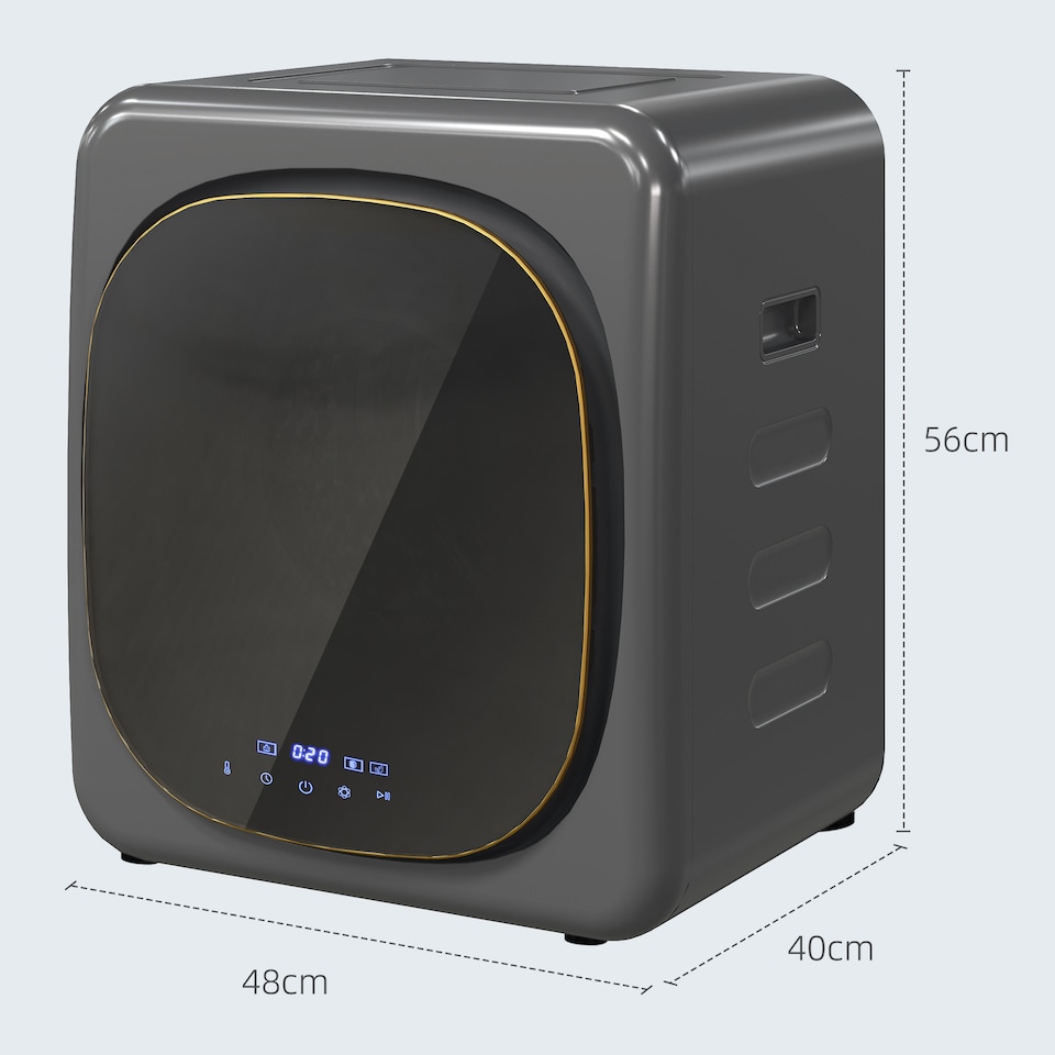 image 1 of HOMCOM 2.5 kg 800W Vented Tumble Dryer with Deodorize, Smart Mode, Grey