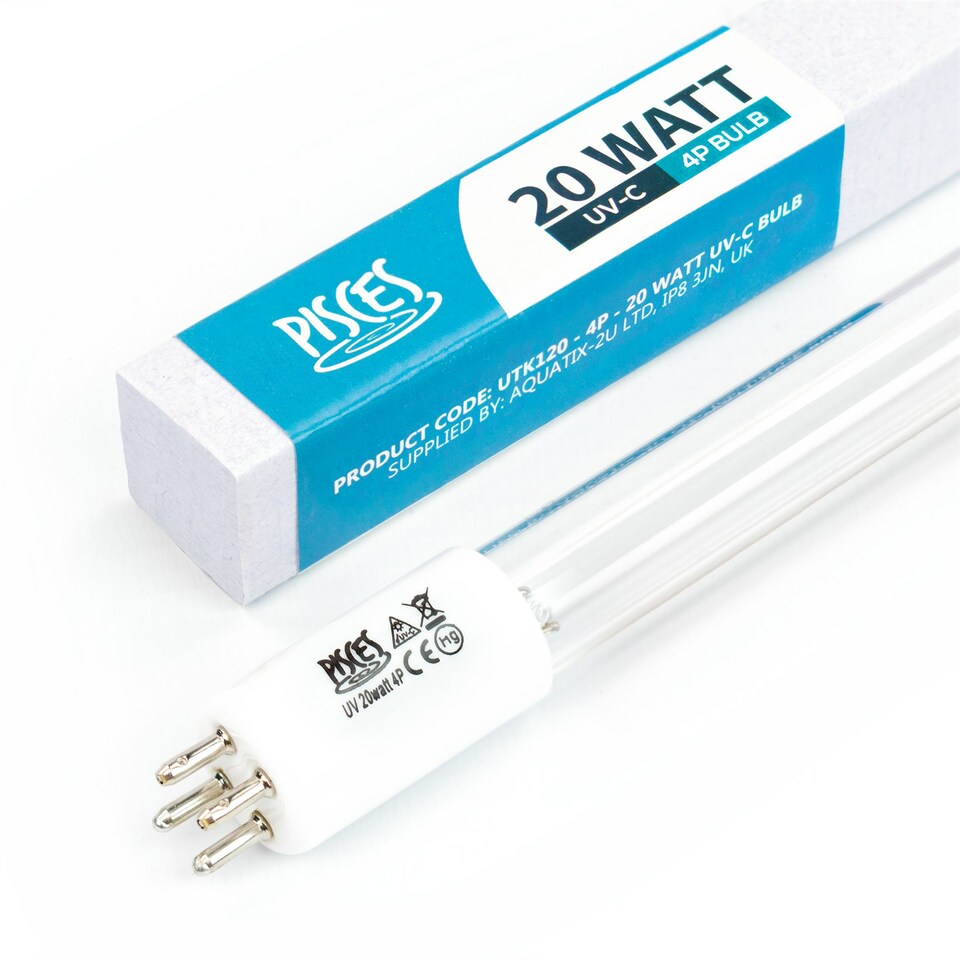 Pisces 20w 4 Pin Linear Replacement UVC Bulb for Pond Filters