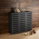 image 1 of Oslo 3 Door Wooden Shoe Storage Cabinet Rack Stand Cupboard Slatted Doors | Black