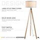 image 3 of HOMCOM Wood Tripod Floor Lamp Home Lighting Elegant E27 Bulb Linen Shade Beige