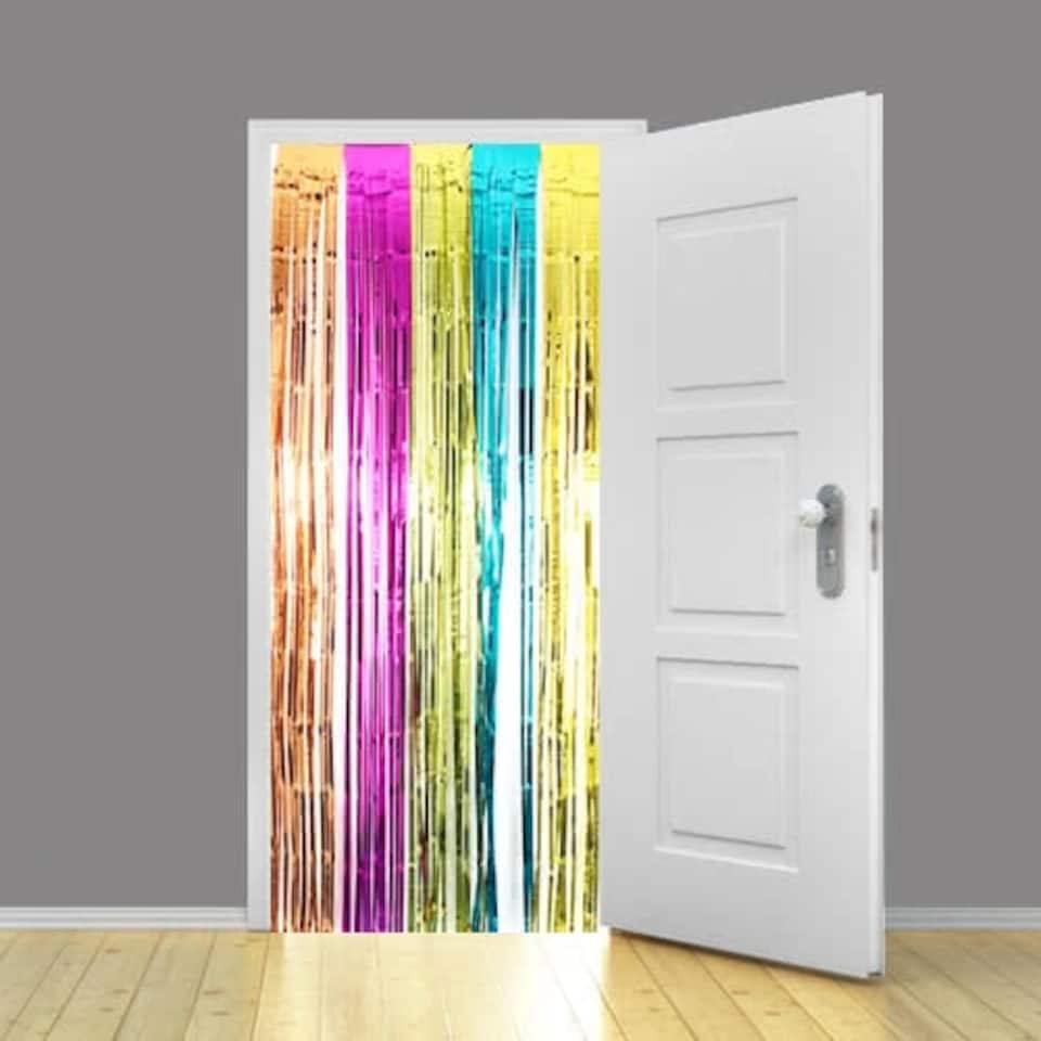 image 1 of Multi-Colour Foil Door Curtain Backdrop 92cm x 244cm