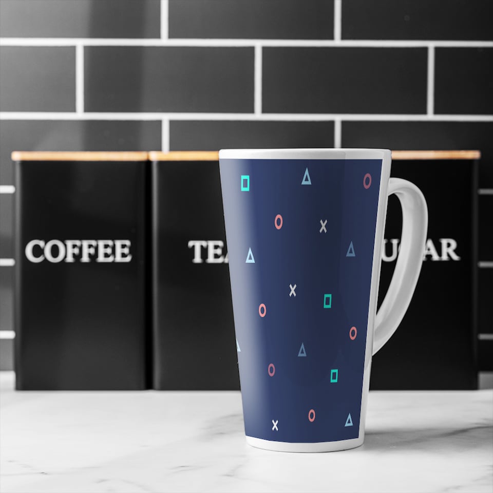 image 1 of Hipster Pattern Latte Mug