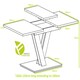 image 5 of Extendable Dining Table 120-160cm V Legs 6-8 Seater White Gloss / Sonoma Oak Effect - Masy Pro