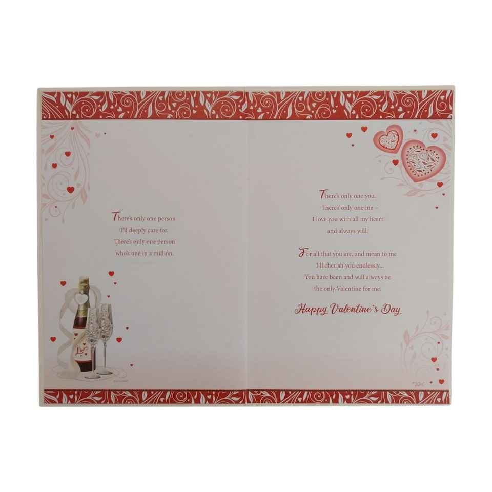 image 1 of Red Glitter Hearts Classic Design Valentine's Day Card