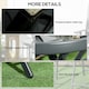 image 6 of Outsunny Round Folding Side Table w/ Imitation Marble Glass Top, Black